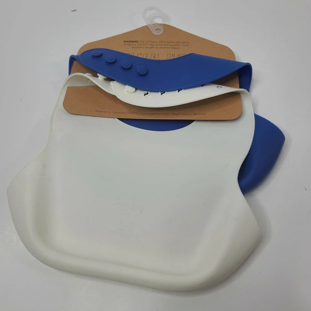 RAE DUNN Silicone Baby Bibs Set of 2 